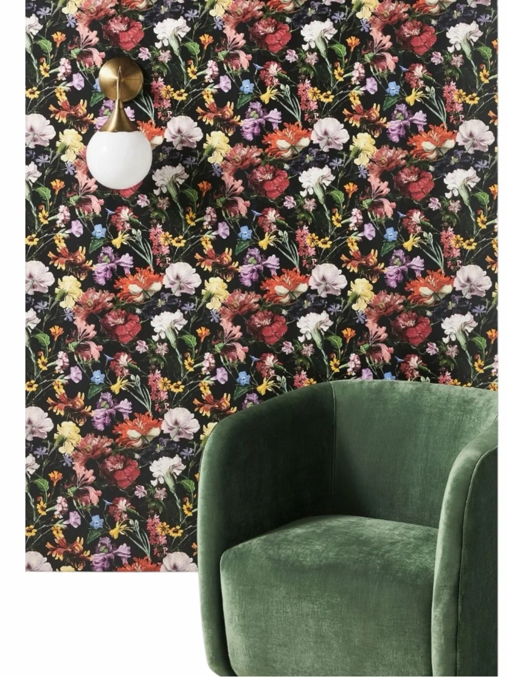 Anthropologie Lane Wallpaper UB8141 Floral Black Botanical 2 Rolls 99 Sq Ft